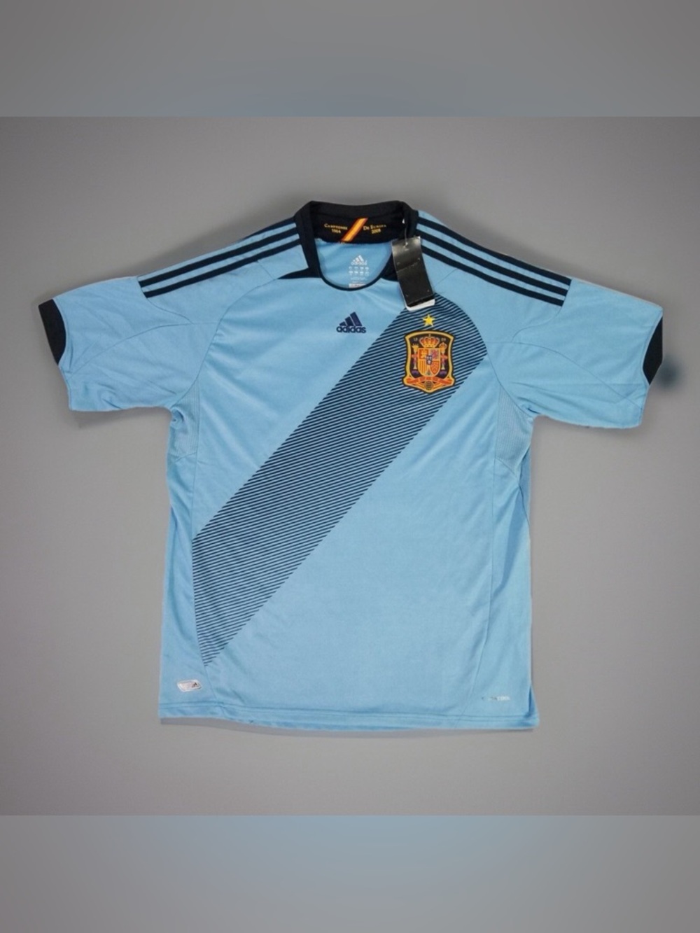 Adidas ESPANA RFCF Spain Blue Soccer Jersey Campeones 1964 De Europa 2008
